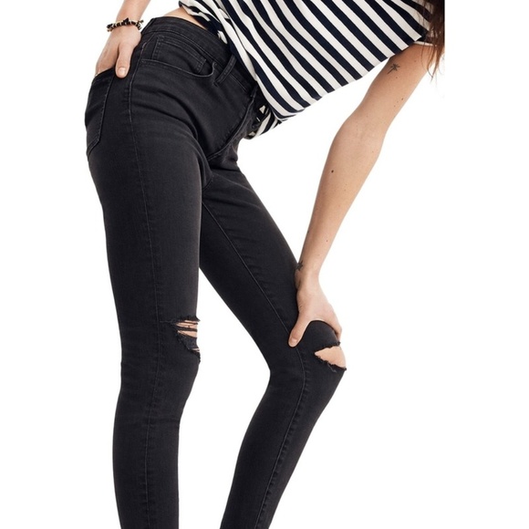 Madewell Denim - Madewell Mid-Rise Skinny Jeans Black Sea